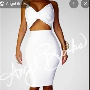 Angel Brinks white stretch 2 piece dress!!!
